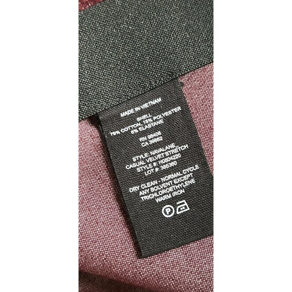 Theory Womens Pants in Burgundy Slim-Fit Cotton Velvet  Holliday Evening  Size 8 - Picture 7 of 7